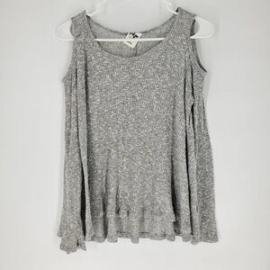 Tokyo darling grey long sleeve tshirt open shoulde